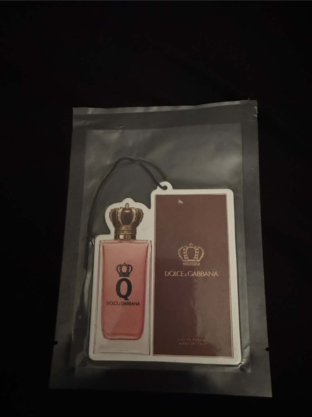 Dolce & Gabbana Pink and Gold Perfume Bottle Air Freshener Tag